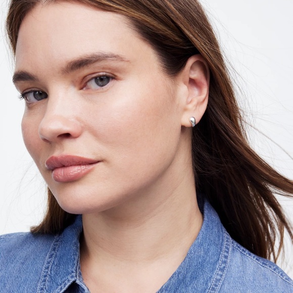 New MADEWELL Demi-Fine Chunky Bubble Mini Stud Earring Silver $38 NT459 - Picture 2 of 3